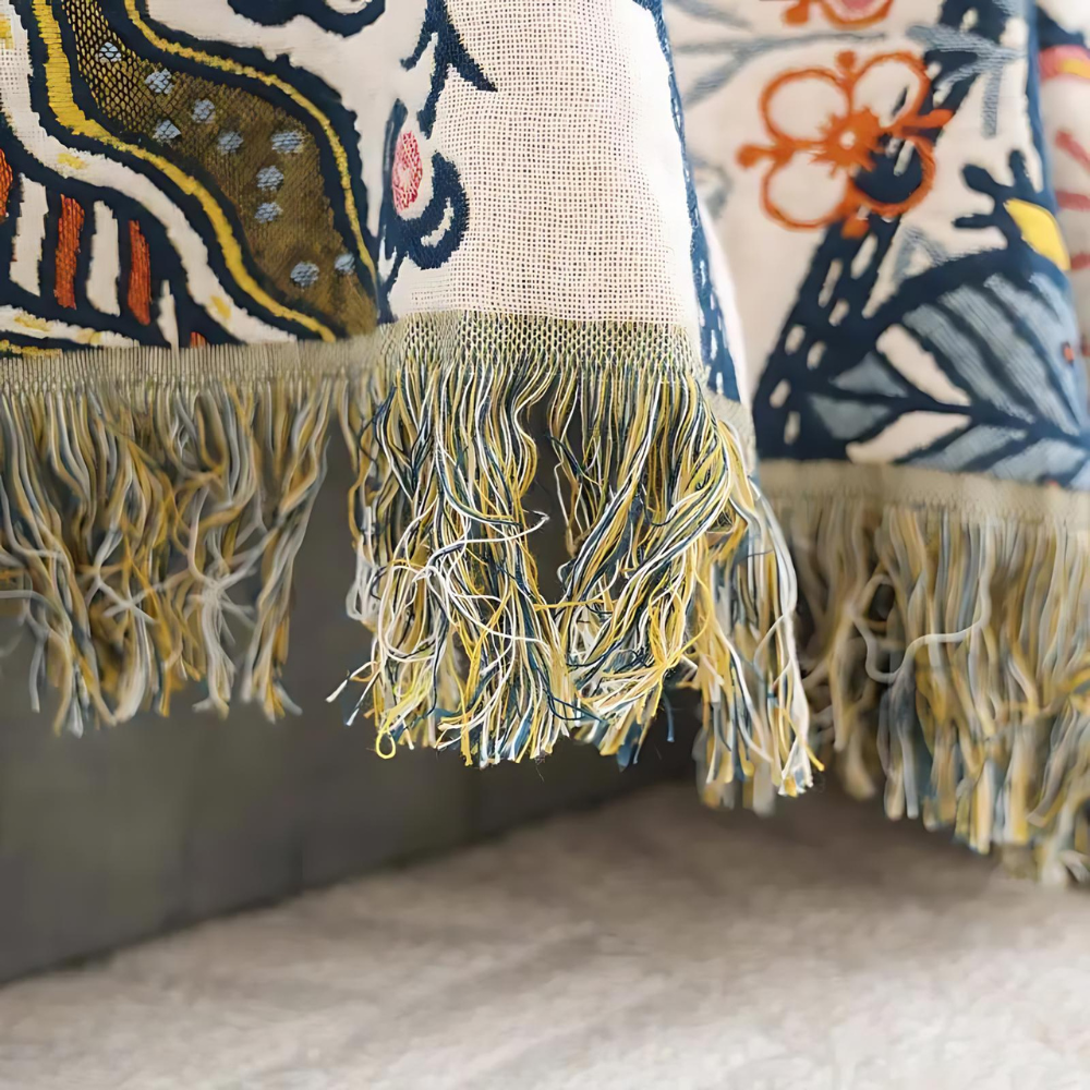 Rustikale Künstlerische Flora Decke | 100% Baumwoll Blumen Decke