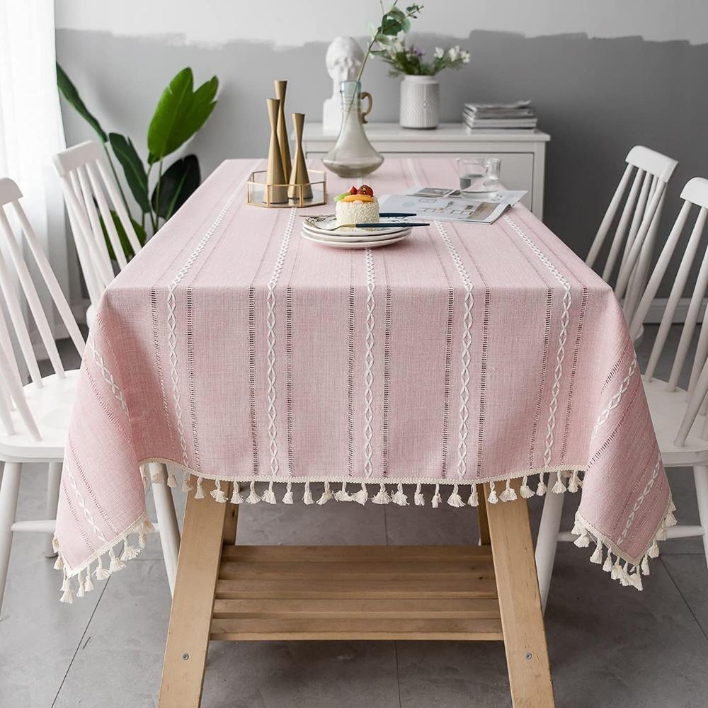 Elegante Baumwoll-Leinen-Tischdecke