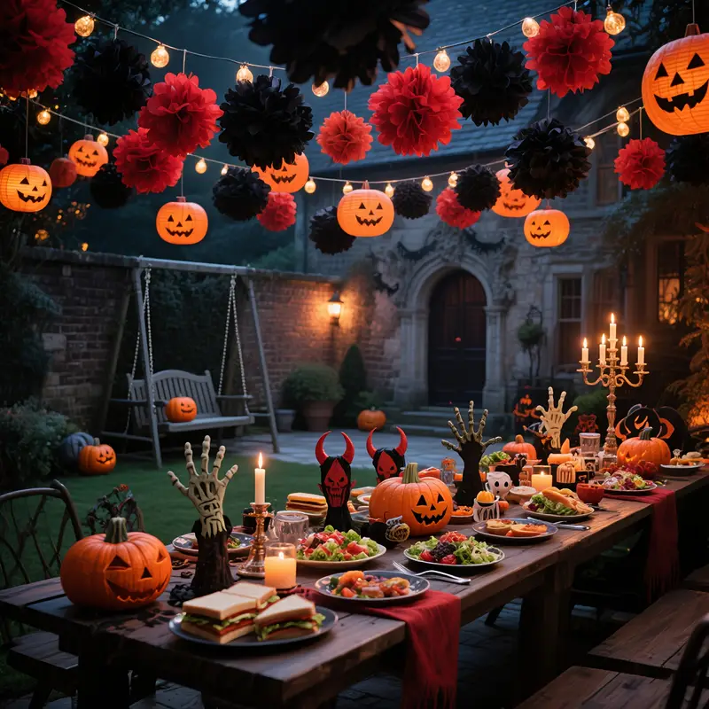 Halloween-Kürbislaterne | Hängend | Dekorationsset | Papierlaterne | Halloween-Deko