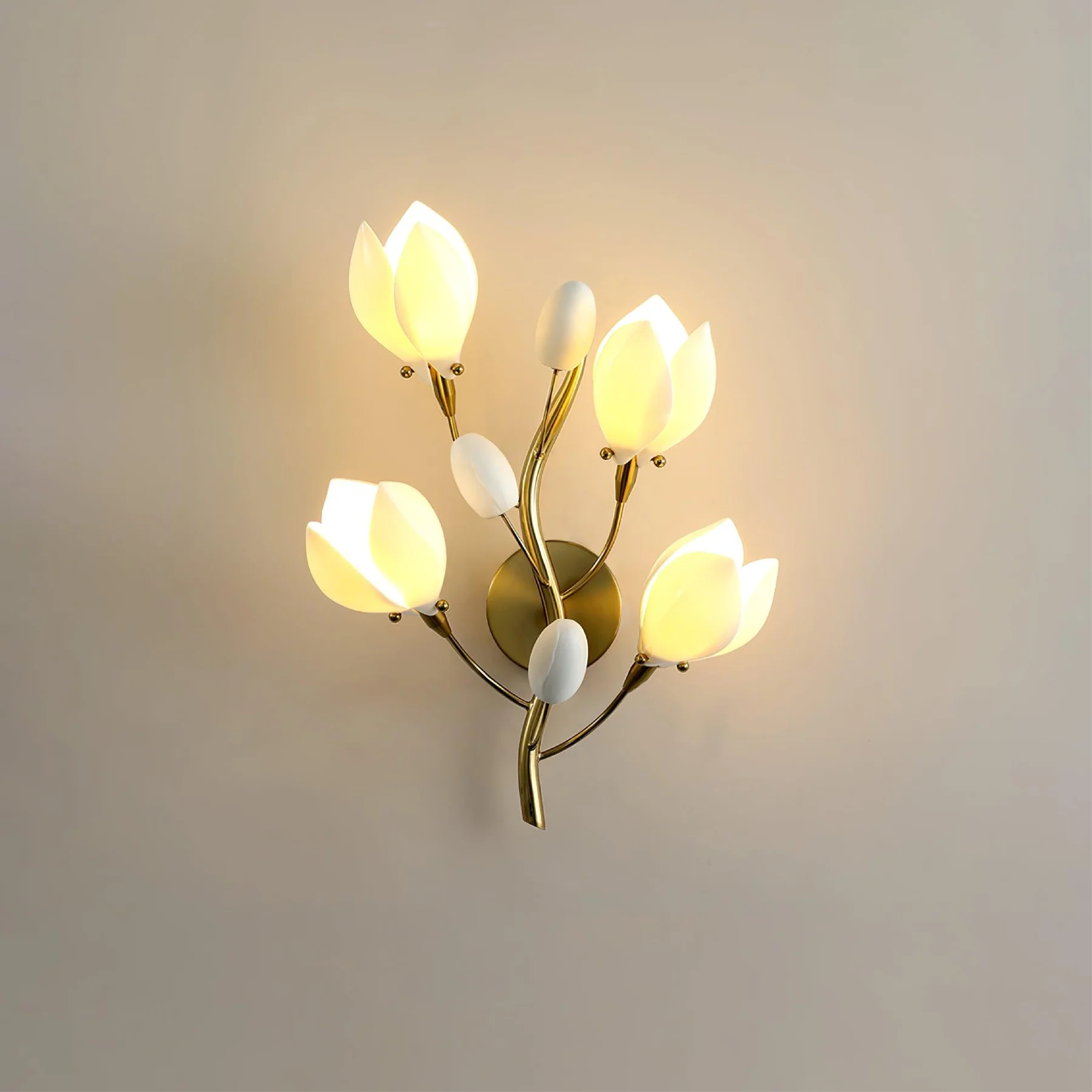 Keramische Blumen Wandleuchte