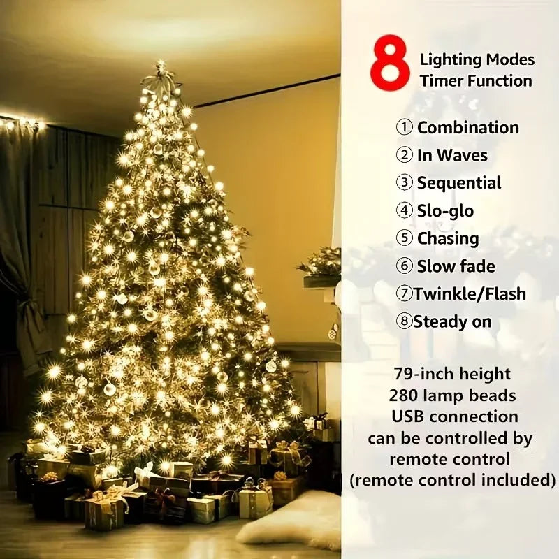 Weihnachtsbaumlichter - USB-betrieben - Fernbedienung