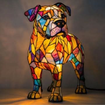SHIMMER STATUE – Künstlerische LED-Nachtlampe mit Hunderassen-Motiv
