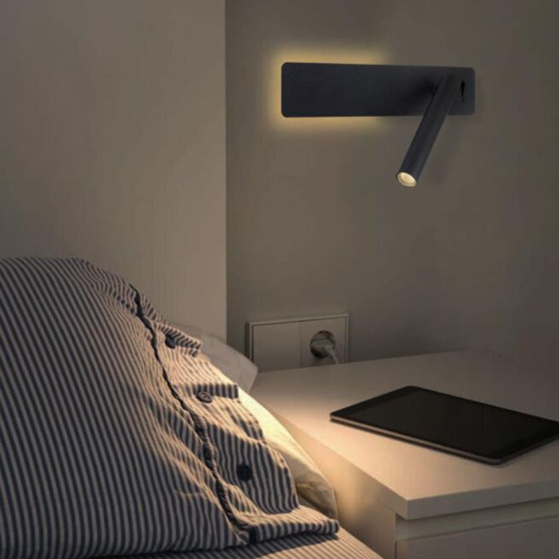 Drehbare LED-Lesewandleuchte für das Bett