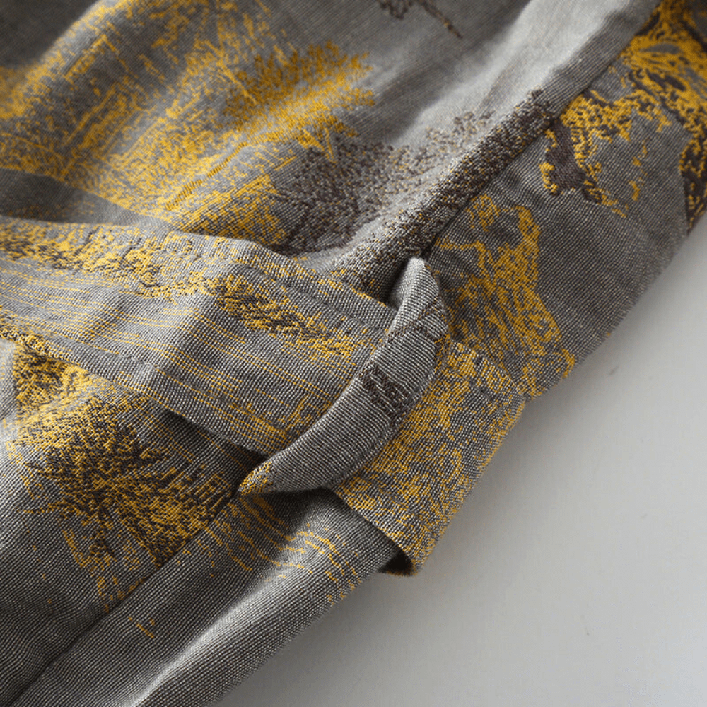 Kimono Baumwollgaze Bademantel – Retro-Bademantel im Unisex-Design