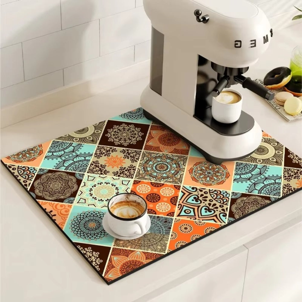 Retro-Fliesen-Design Absorbierende Kaffeemat