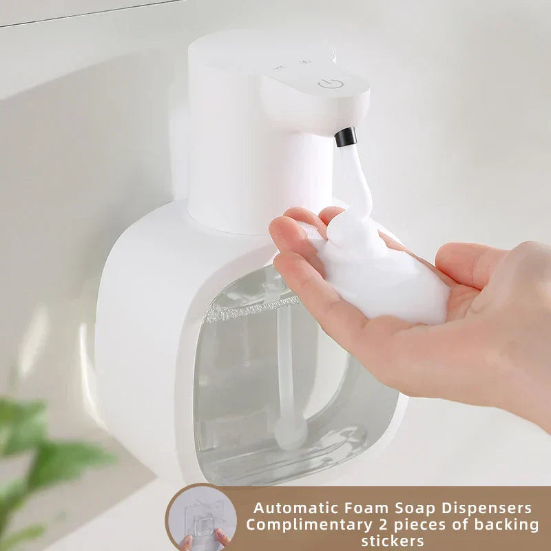 Automatischer Seifenspender Foamello | Wandmontage | 500 ml | Wiederaufladbar & Berührungslos | Sensorbetriebene Schaumsfunktion