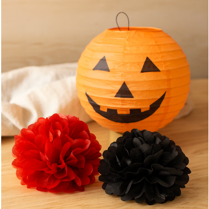 Halloween-Kürbislaterne | Hängend | Dekorationsset | Papierlaterne | Halloween-Deko