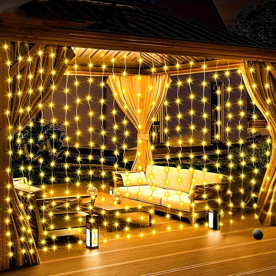 Solarbetriebene Außenlichter - Vorhangdesign - Gartendekoration