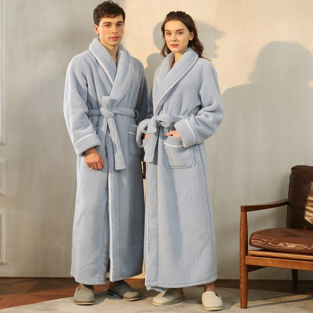 Bademantel für Männer und Frauen | Fleece Morgenmantel | Comfyra