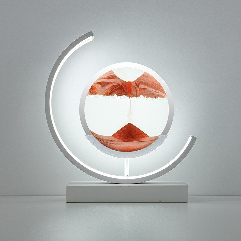 Dekorative LED Tischlampe | Moderne Designerlampe | Sandbild zum Drehen | SandScape