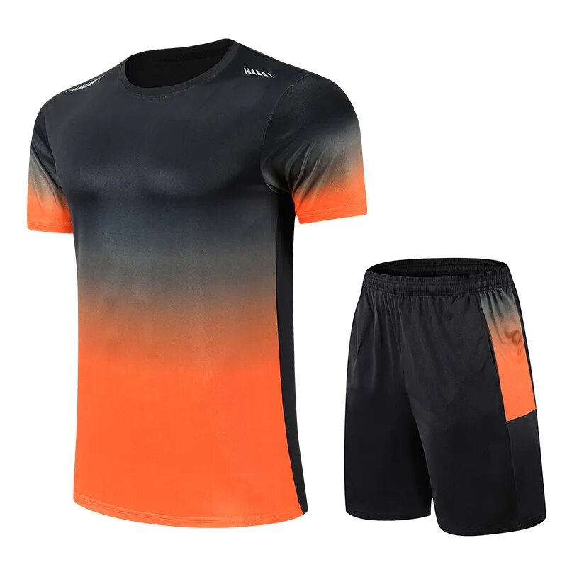 Zweiteiliges Sportbekleidungsset für Herren mit Farbverlauf und optimaler Bewegungsfreiheit