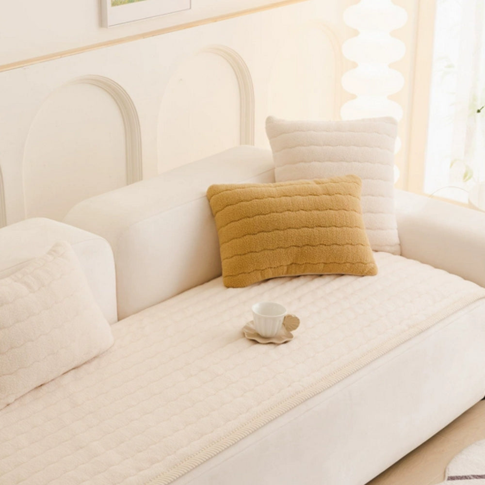 Plüsch Sofaüberwurf | Bezug für Sofa | Sofa Decke | Sofina