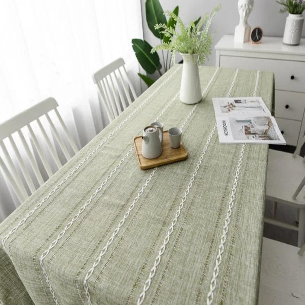 Elegante Baumwoll-Leinen-Tischdecke