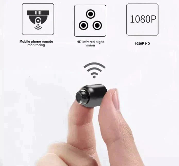 Ultrakleine WiFi-IP-Überwachungskamera | 1080P Full HD | Infrarot-Nachtsicht | 120° Weitwinkel | Intelligente Bewegungserkennung & Push-Alarm | Bidirektionales Audio