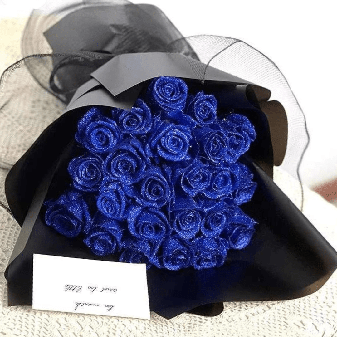 AMORÉVIA EVERBLOOM – Künstliche Glitzerrose für Romantik & Wohnkultur