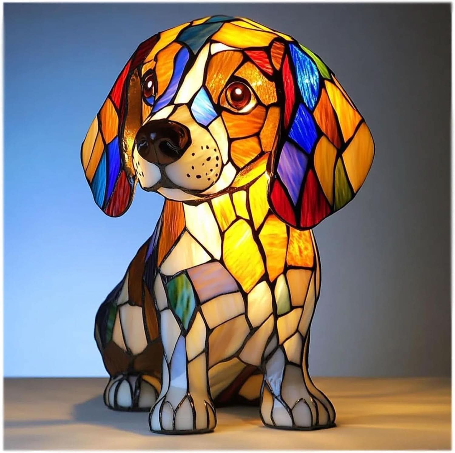 SHIMMER STATUE – Künstlerische LED-Nachtlampe mit Hunderassen-Motiv
