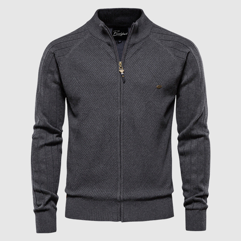 Zip-Up Sweater | Voller Reißverschluss | Gestrickt | Reißverschluss Cardigan | Herren Cardigan