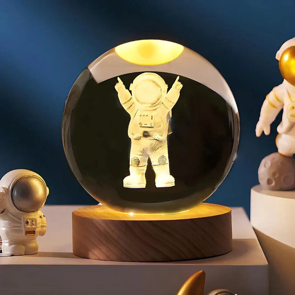 LED Nachtlicht - 3D Kristallkugel - USB betrieben
