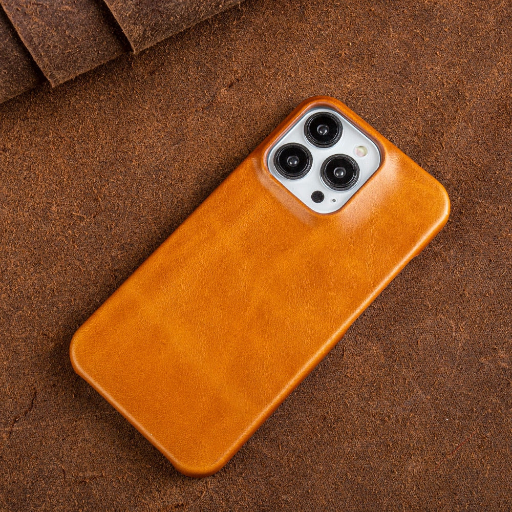 Ölwachs Echtes Leder Apple iPhone Hülle