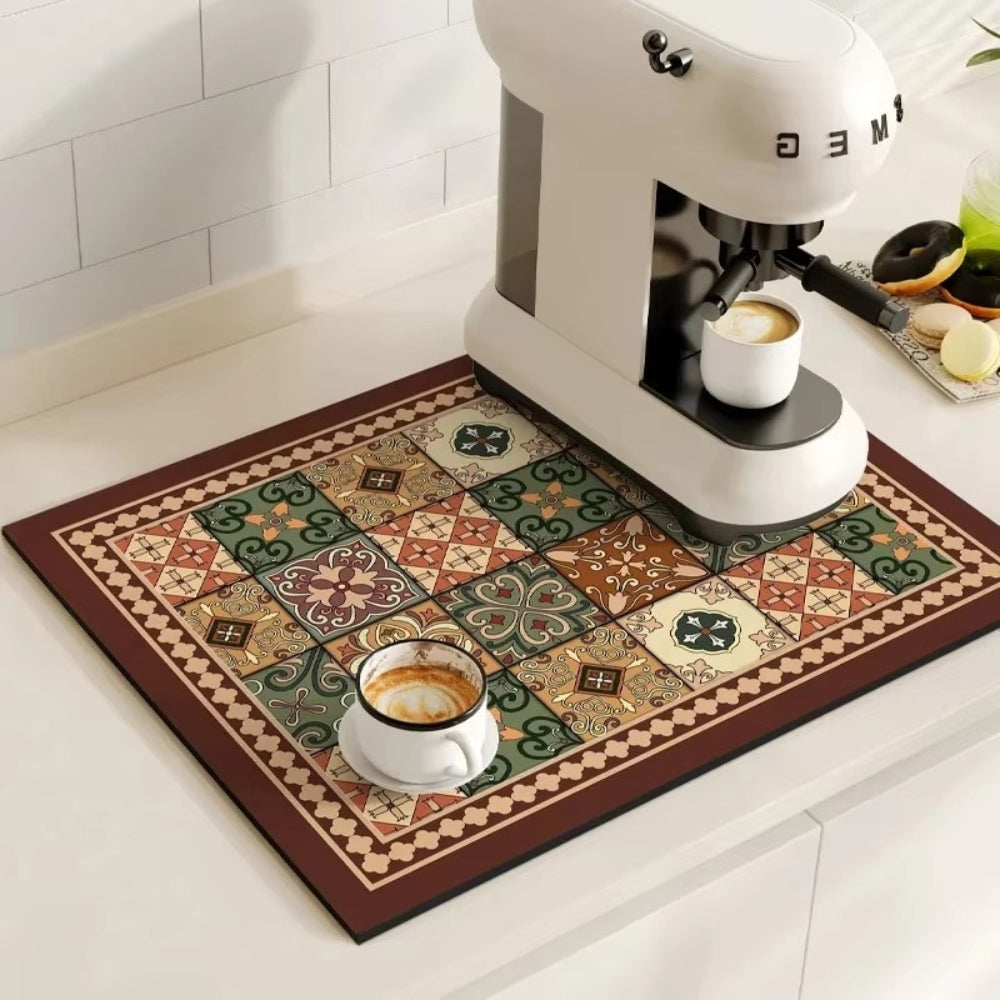 Retro-Fliesen-Design Absorbierende Kaffeemat