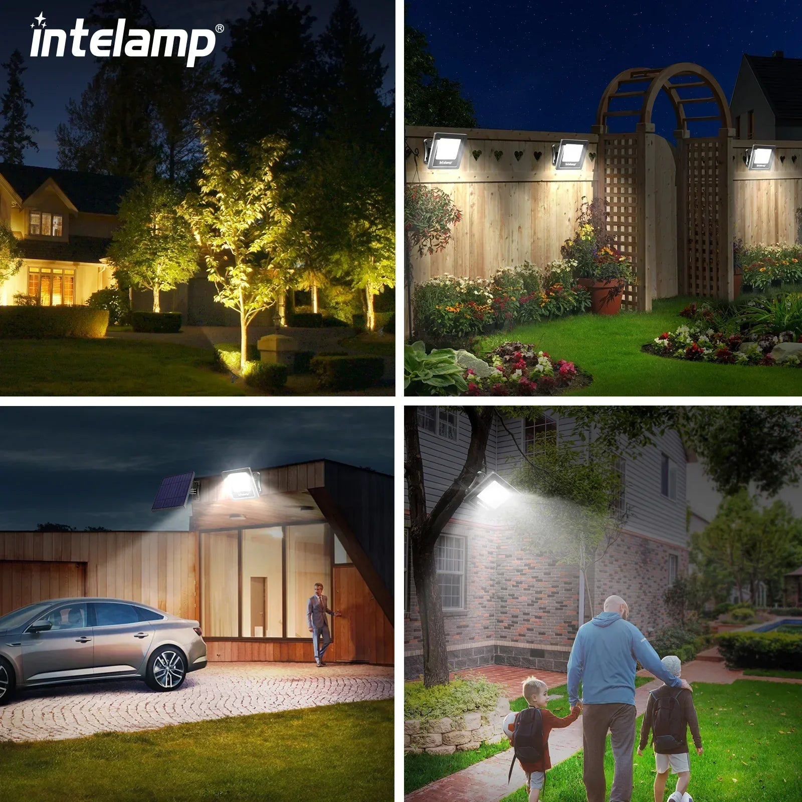 Solar LED Sicherheitsstrahler LumiSecure Duo | 2er-Pack | 1200LM Superhell | IP65 Wasserdicht | Garten, Hof & Terrasse