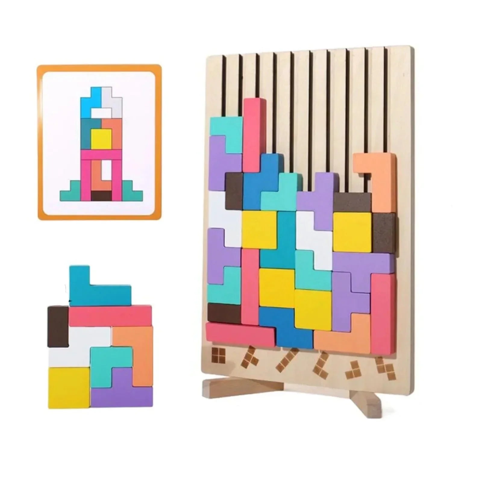 Familienzeit - Tetris 3D Holzpuzzle für Kinder