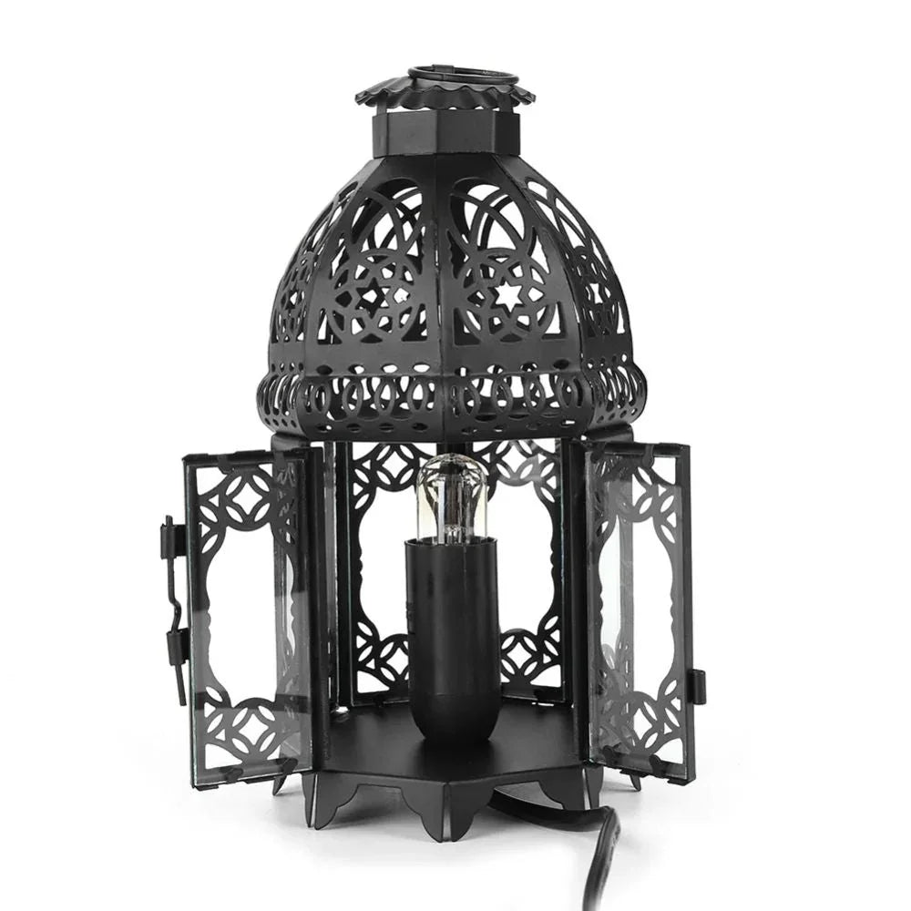 Salzsteinlampe - Eisenrahmen - Tischleuchte