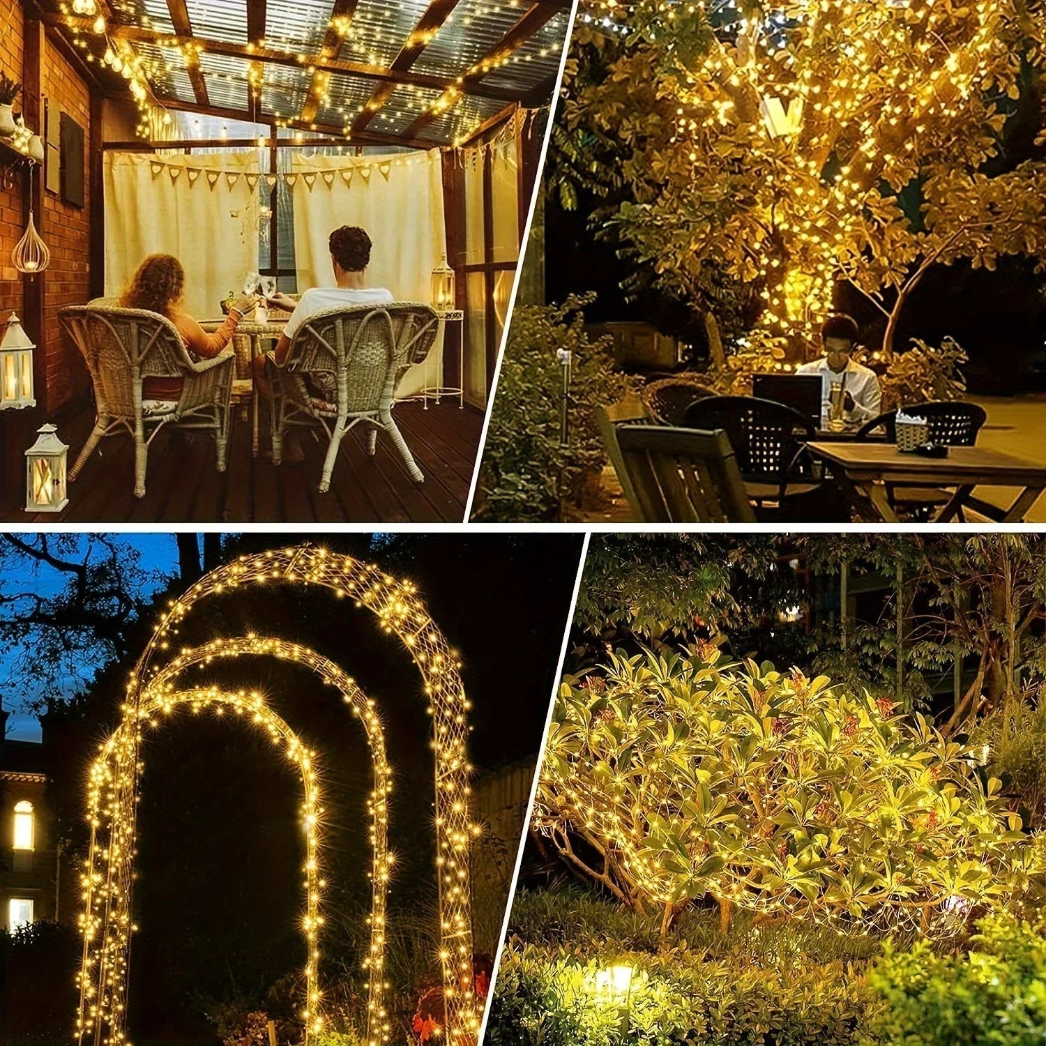 Solar-Lichterketten - Außenlichter - Garten Dekoration