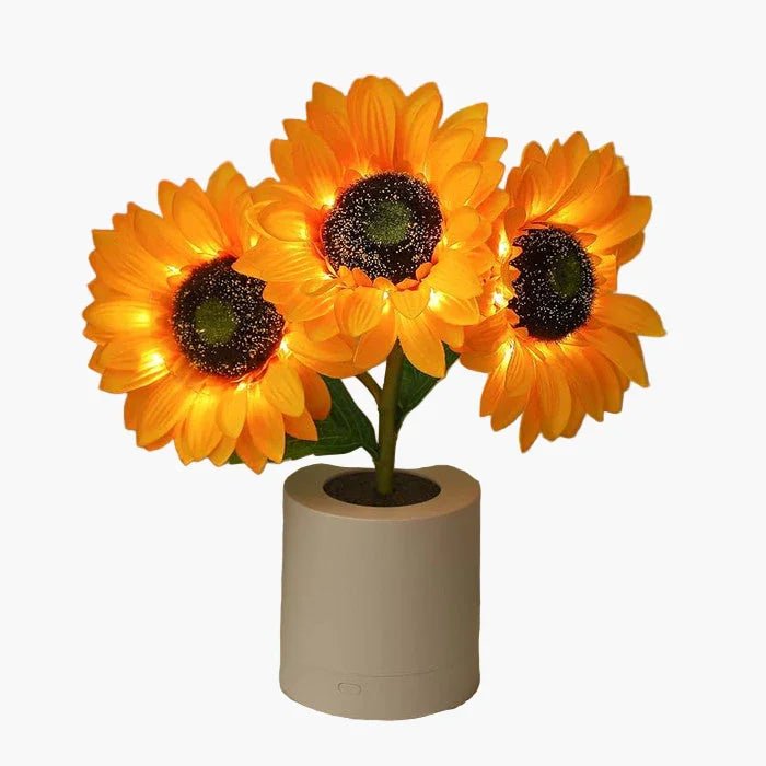 Tischlampe - Sonnenblumen-Design - LED Wiederaufladbar