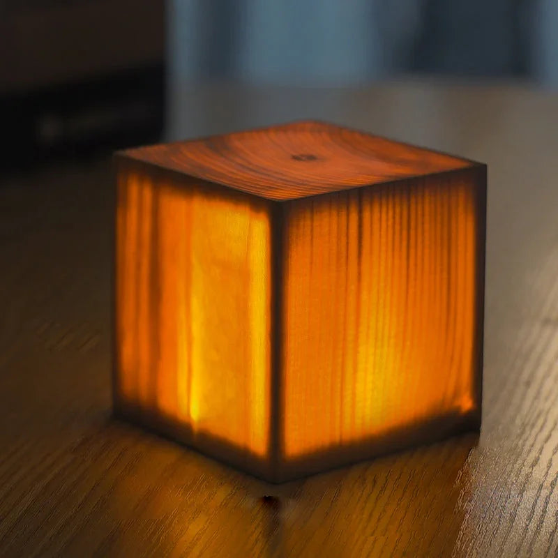 Tischlampe - Touch-Steuerung - Holzfinish