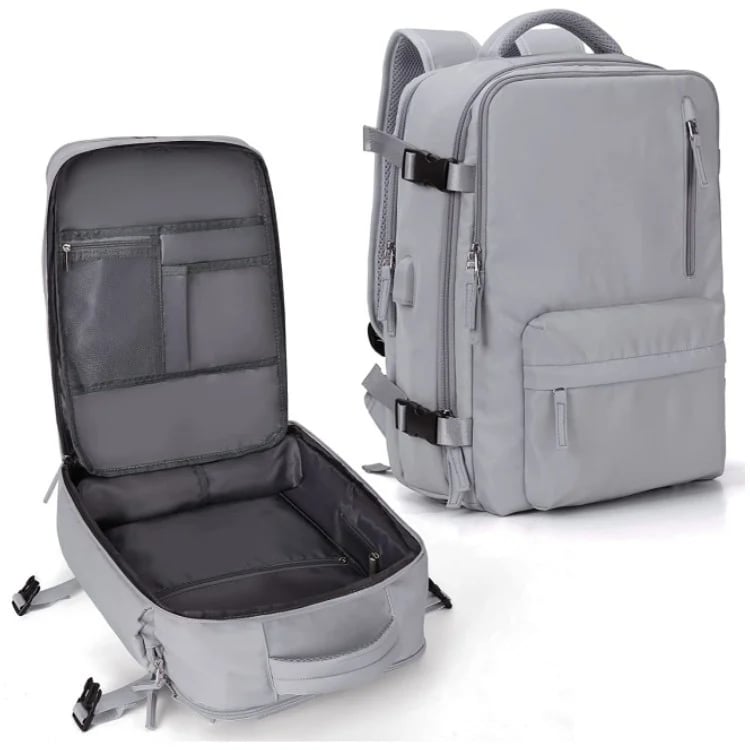 Travelliva Damen Reise-Rucksack 35 L | Wasserdicht & mit USB-Anschluss | Diebstahlschutz & Schuhfach | Für Wandern, Alltag & Reisen