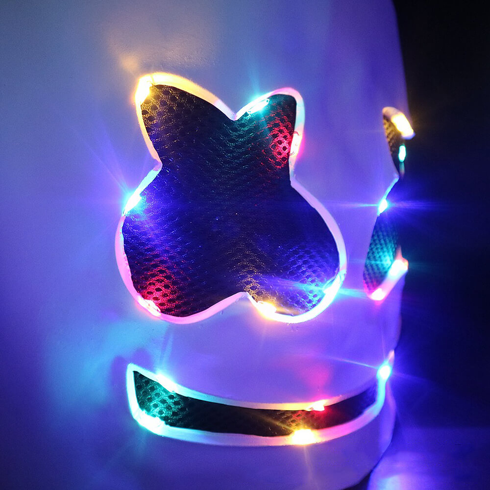 Kostüm DJ Polyester LED Helm Set