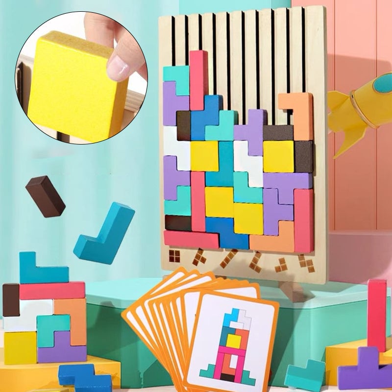 Familienzeit - Tetris 3D Holzpuzzle für Kinder