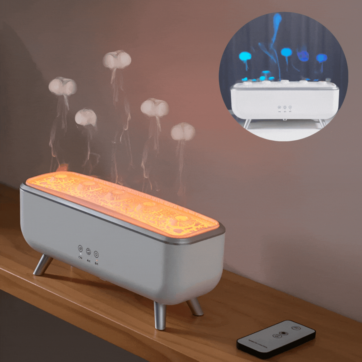 Diffuser & Luftbefeuchter | LED Aroma Diffuser mit Farbwechsel & Fernbedienung | JellyMist