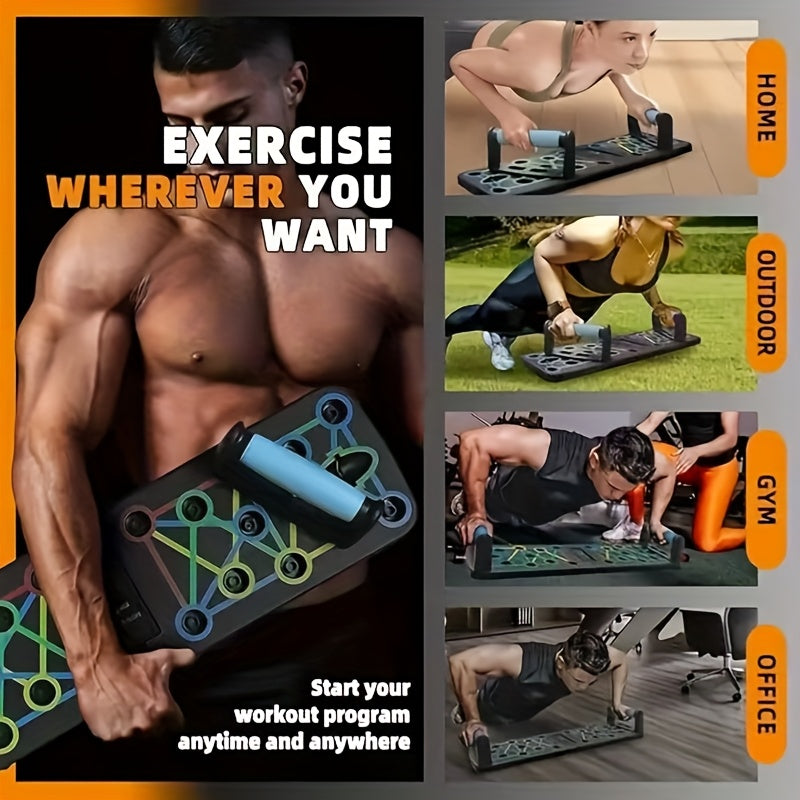 Heim-Stärketraining Set mit Liegestützgriffen | Liegestützbrett mit Widerstandsbändern | StrengthBoard