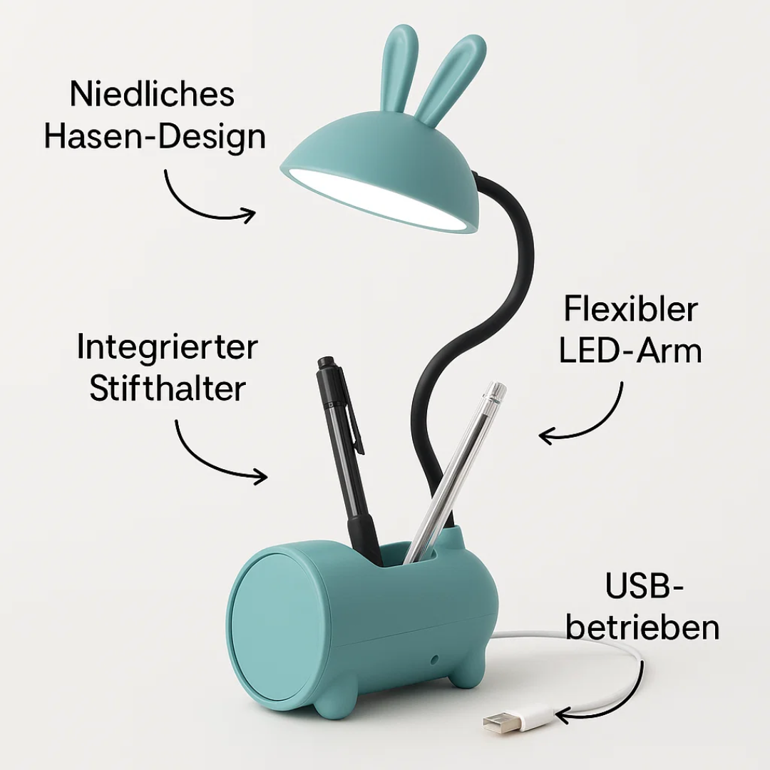 Kreative LED Tischlampe mit Stifthalter
