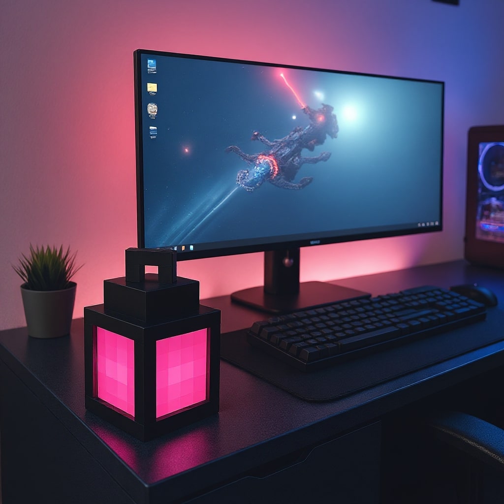 Minecraft Lampe | Drahtlose Tischlampe | Nachttischlampe | Innenwandleuchte | Pixellicht
