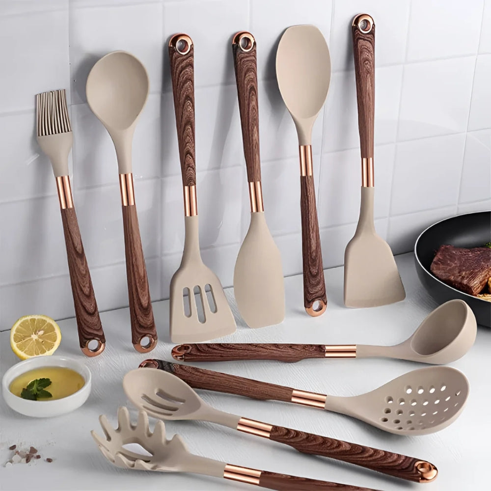 Premium Küchenutensilien Set | Silikon Küchenwerkzeuge Set | Kochutensilien 10 Teile | Culinora
