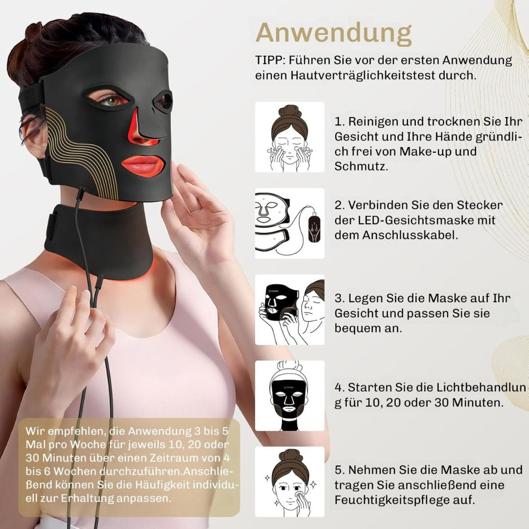 Rote Lichtmaske | LED-Gesichtsmaske | Hautlichttherapie | SkinGlow