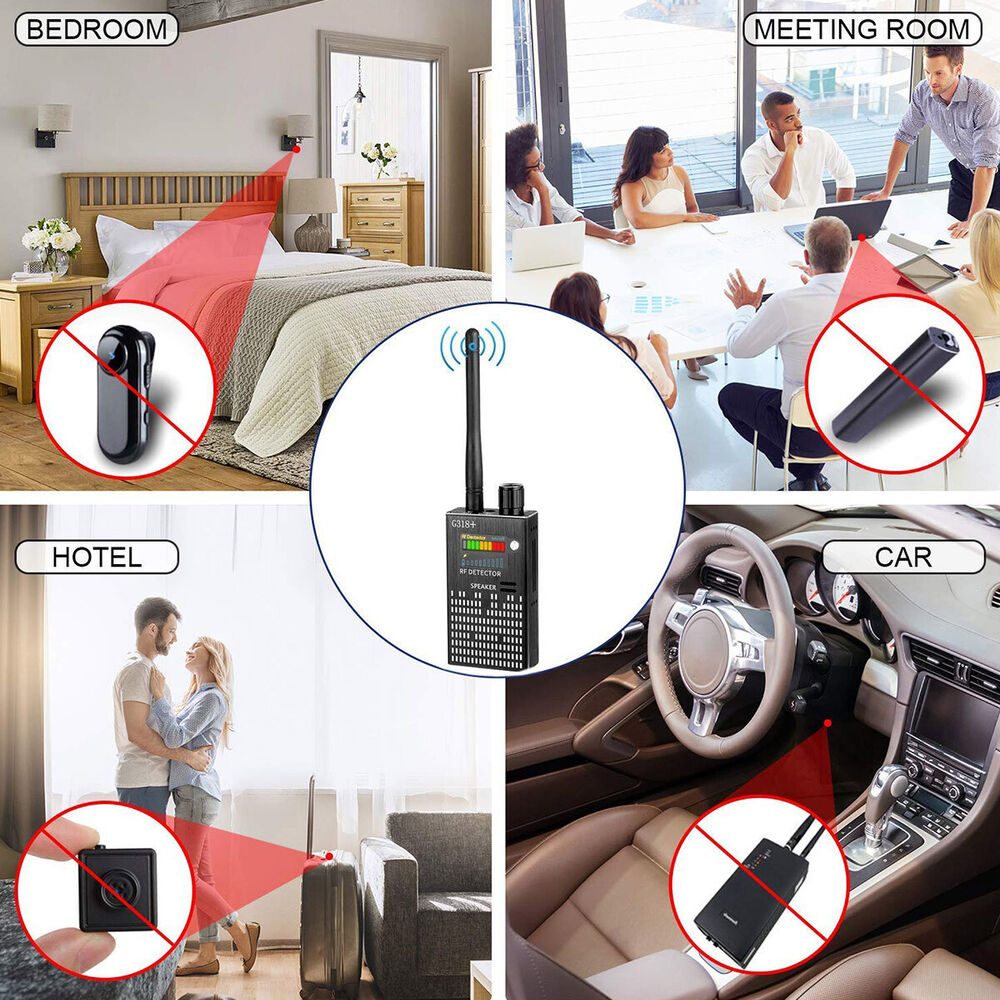 Spionagesignal-Wanzendetektor, HF-Detektor, versteckte Kamera, Laserlinse, GSM-GPS-Gerätefinder