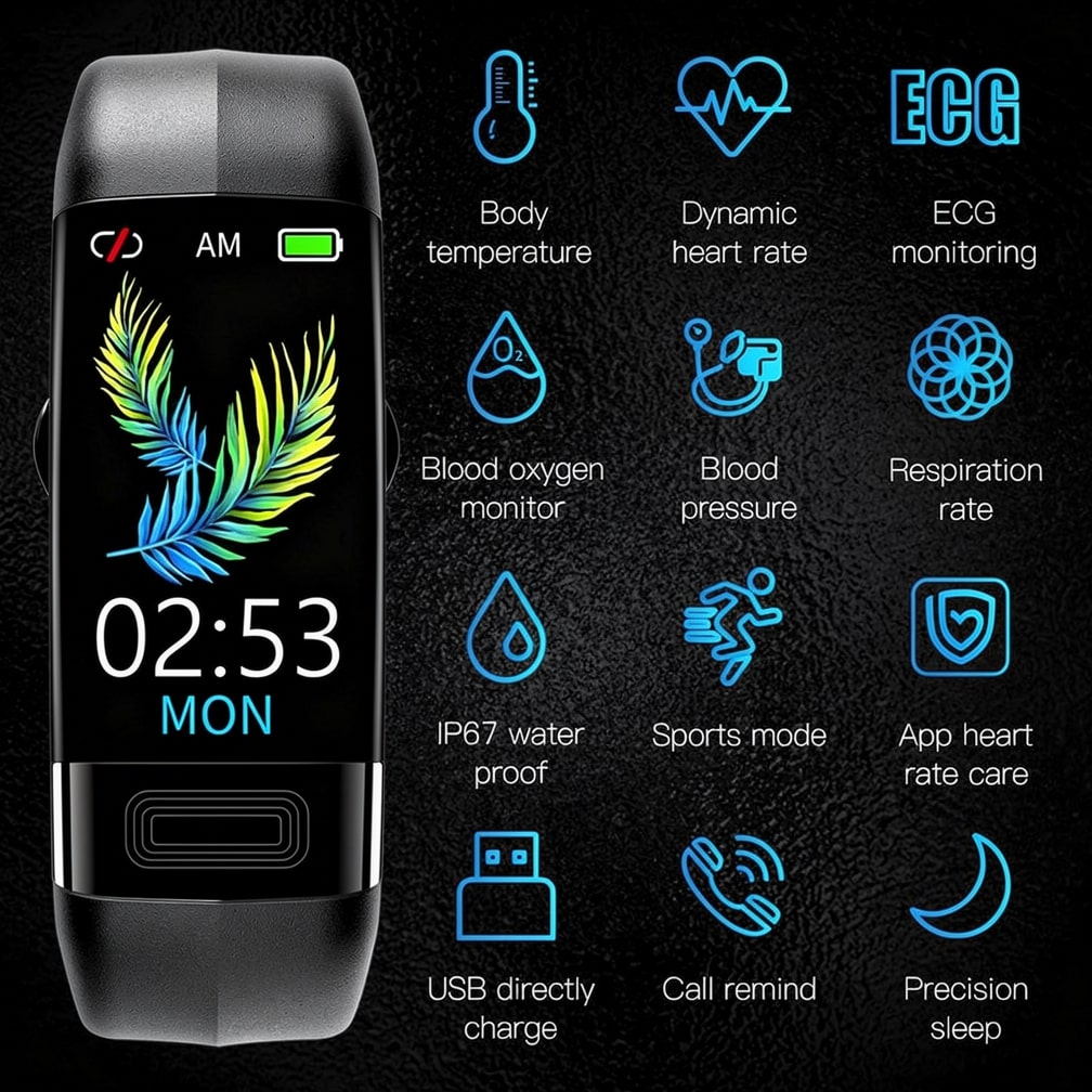 Smartwatch mit EKG, Herzfrequenz, Blutdruck & Schlaftracking für Männer und Frauen | Fitness Tracker | Vitaro