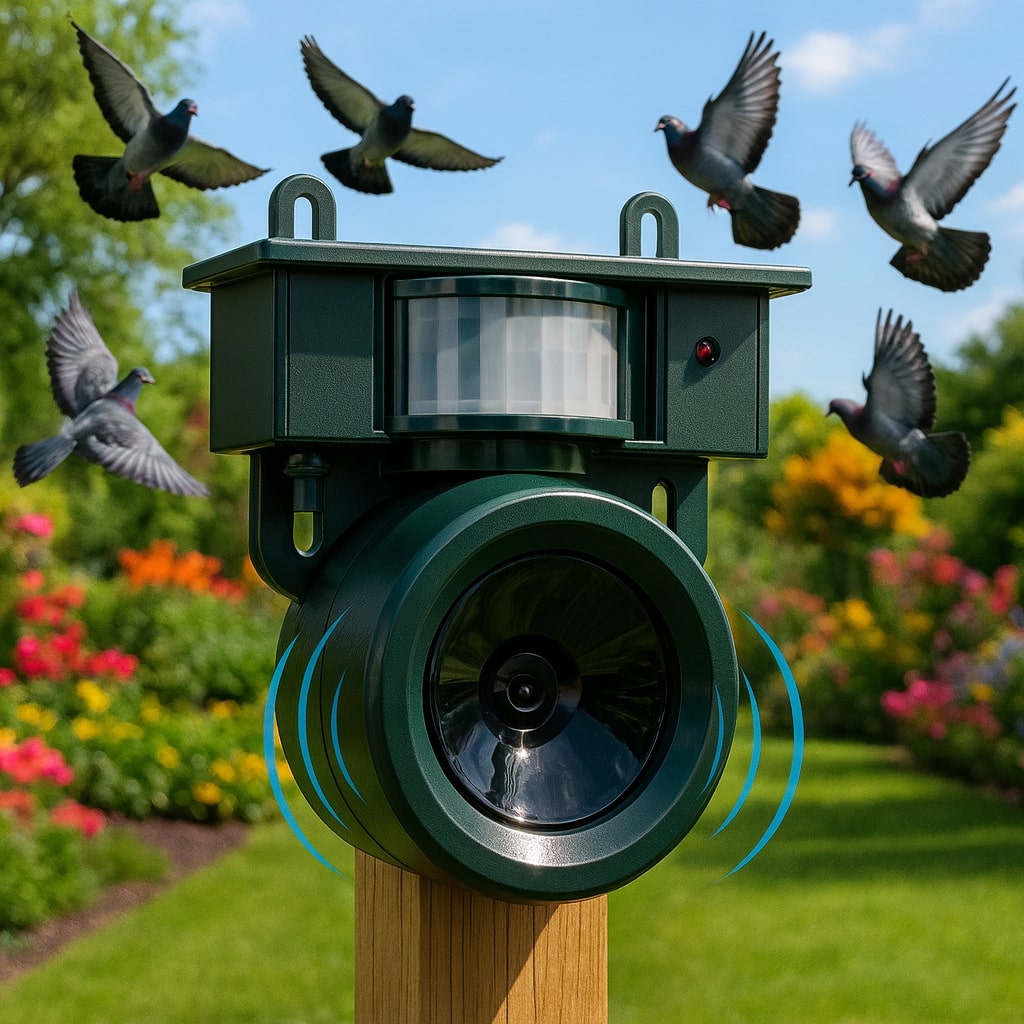 Tauben von Balkon & Garten vertreiben | Vogelabwehrgerät | BirdBlock