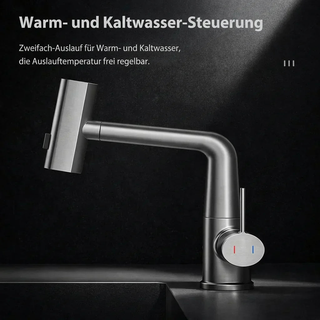 Ausziehbarer Küchenwasserhahn | Rückziehbarer Küchenwasserhahn mit 5 Sprühmodi | FlexiHahn